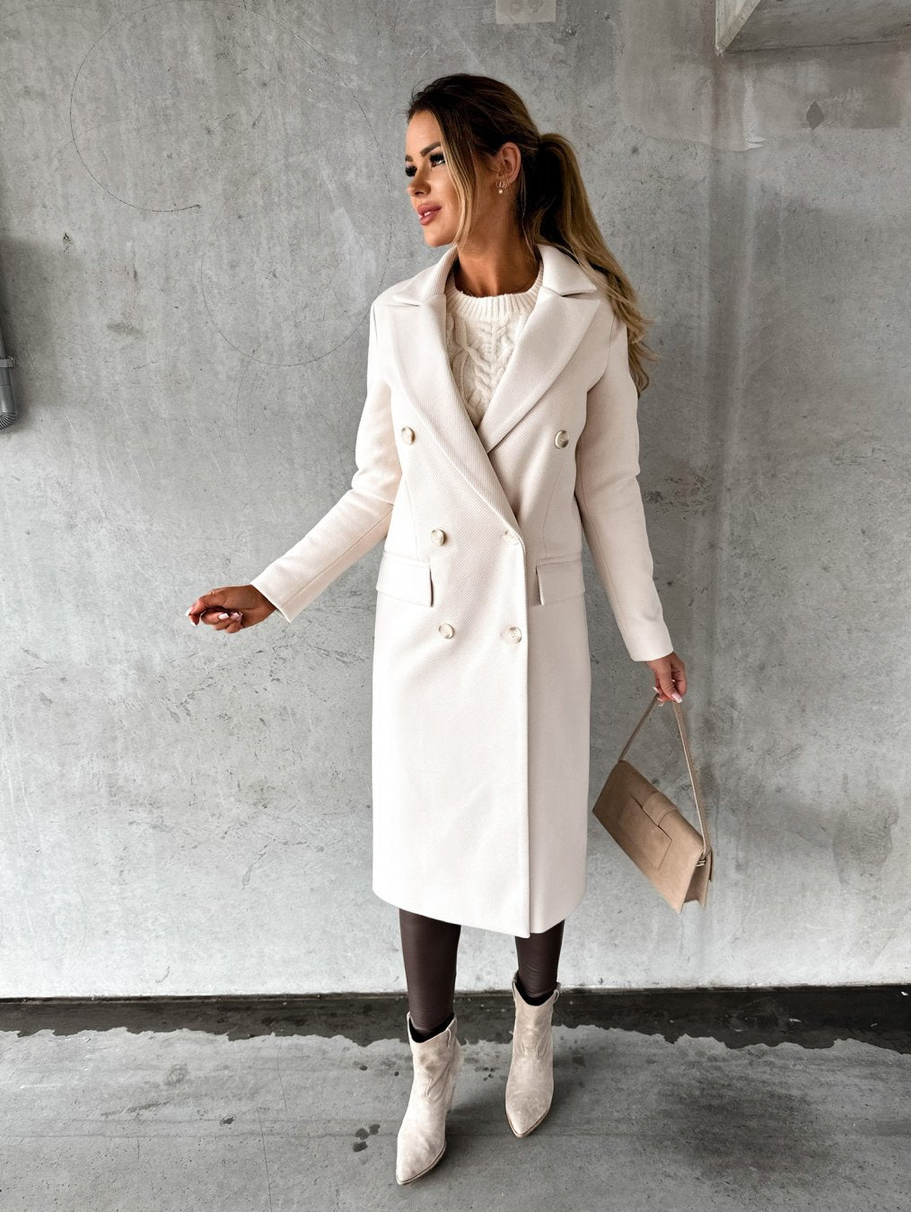 Trendy Winter Coat for Women - Valeria-Cream-S-State of Style