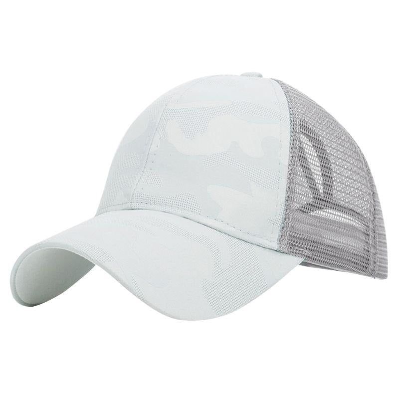 Trendy women's baseball cap with ponytail hole & Velcro closure – Leona (1+1 FREE)-Gray-State of Style