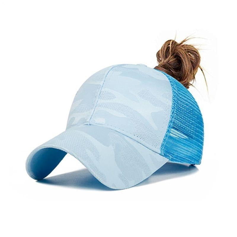 Trendy women's baseball cap with ponytail hole & Velcro closure – Leona (1+1 FREE)-Pink-State of Style