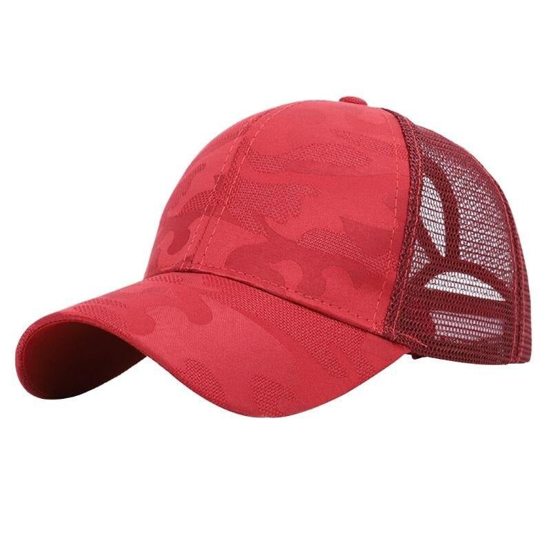 Trendy women's baseball cap with ponytail hole & Velcro closure – Leona (1+1 FREE)-Red-State of Style