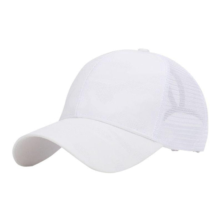Trendy women's baseball cap with ponytail hole & Velcro closure – Leona (1+1 FREE)-White-State of Style