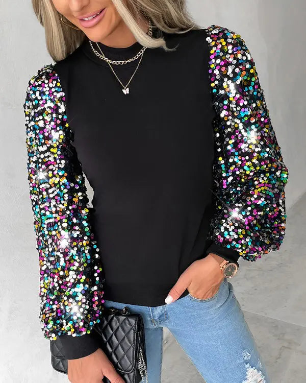 Trendy Women's Blouse with Colourful Balloon Sleeves - Lorena-S-State of Style