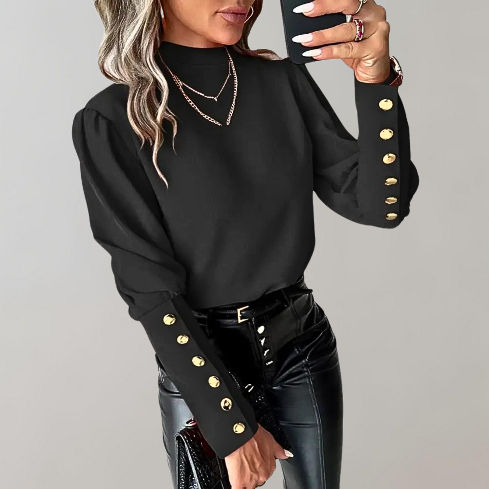 Trendy Women's Blouse with Lace - Clara-Black-S-State of Style