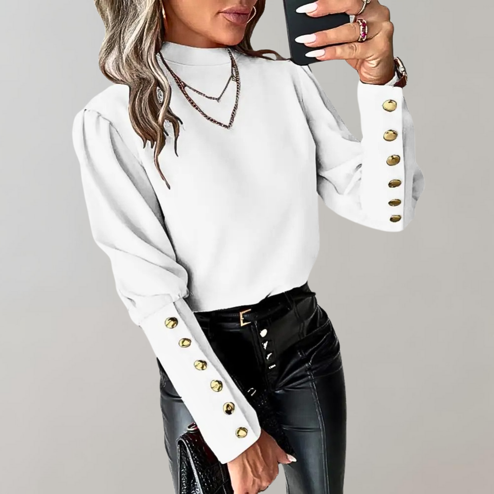 Trendy Women's Blouse with Lace - Clara-White-S-State of Style