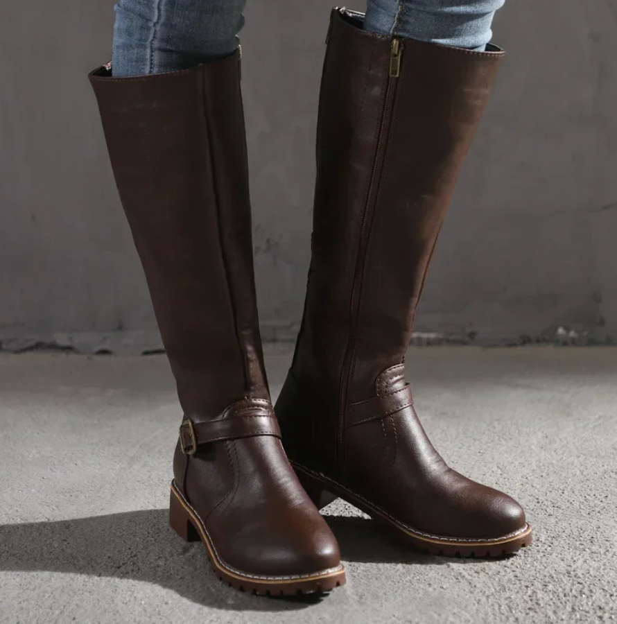 Trendy Women's Boots - Emma-Dark Brown-5-State of Style