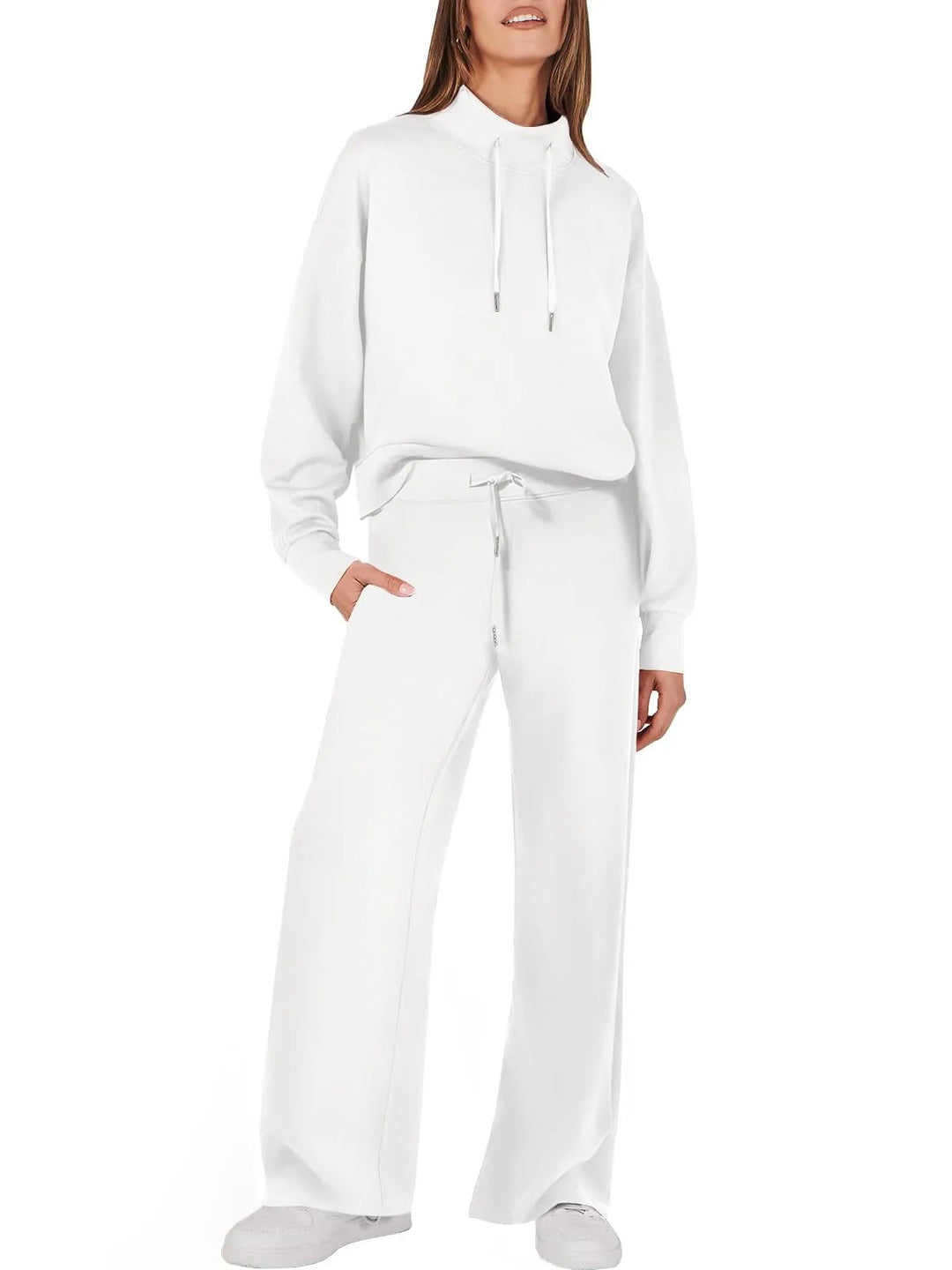 Trendy Women's Clothing Set - UrbanEase-White-S-State of Style