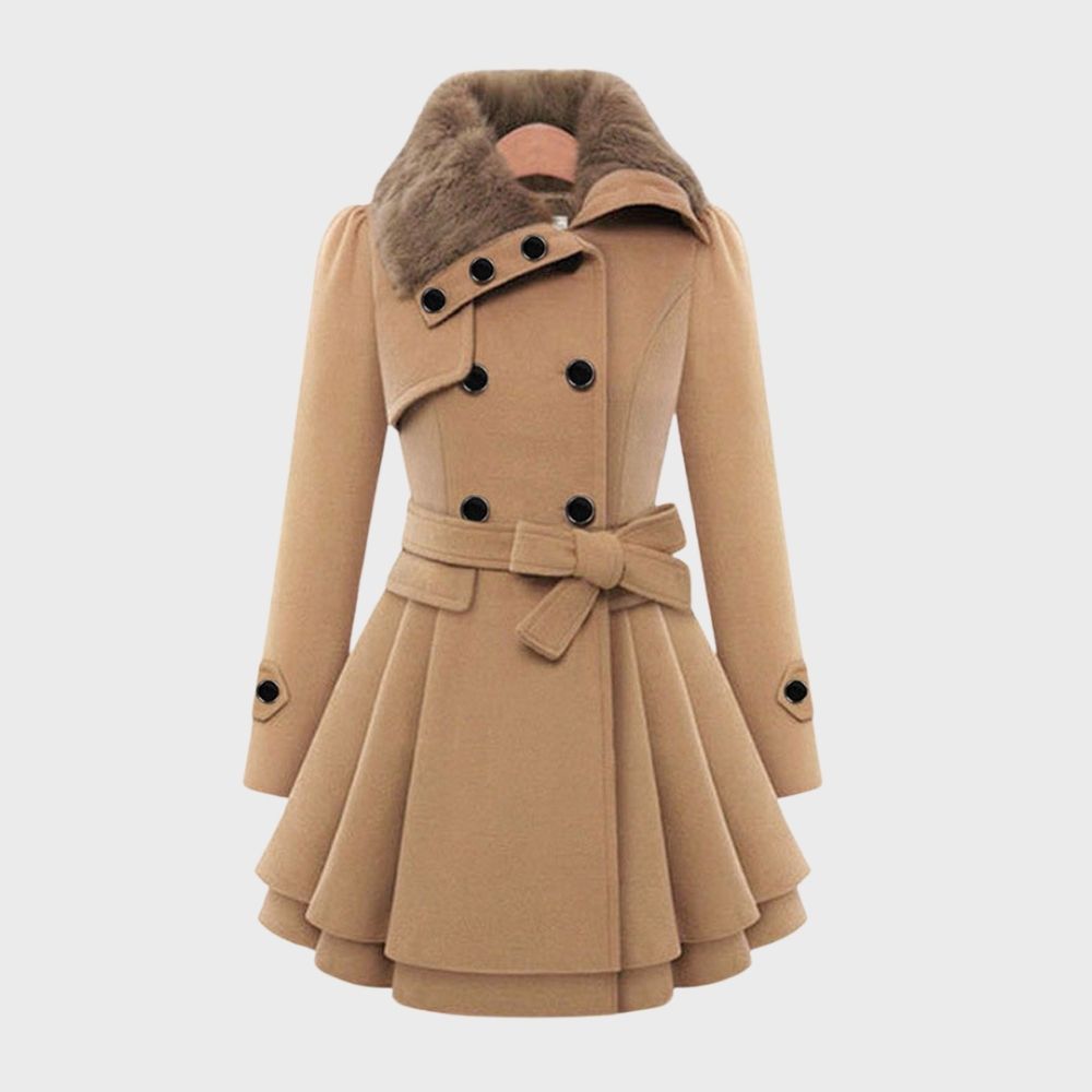 Trendy Women's Coat - BellaVogue-Khaki-S-State of Style