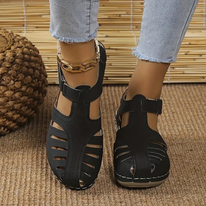 Trendy women's comfort sandals with orthopedic support – Mirella-Black-3-State of Style