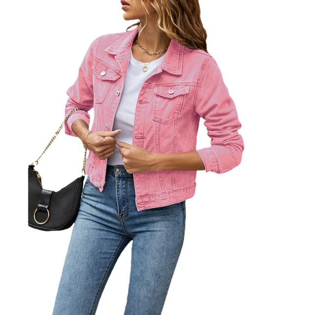 Trendy Women's Denim Jacket with Comfortable Fit – Malina-Pink-S-State of Style