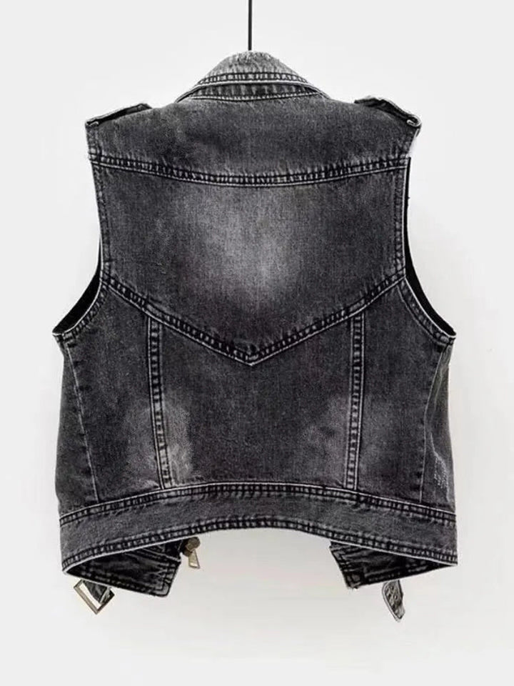 Trendy Women's Denim Vest - Nova-S-State of Style