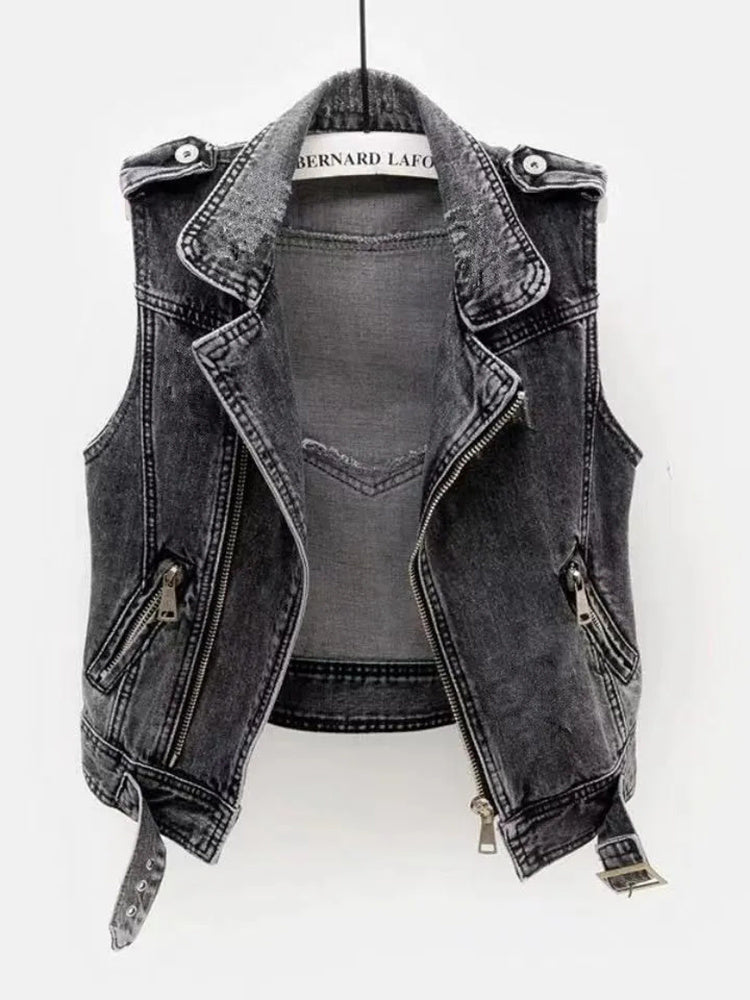 Trendy Women's Denim Vest - Nova-S-State of Style