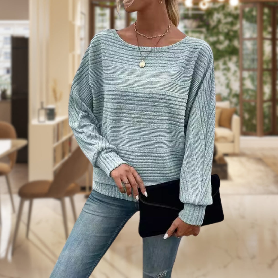 Trendy Women's Jumper with Contemporary Texture - Emma-Light Blue-S-State of Style