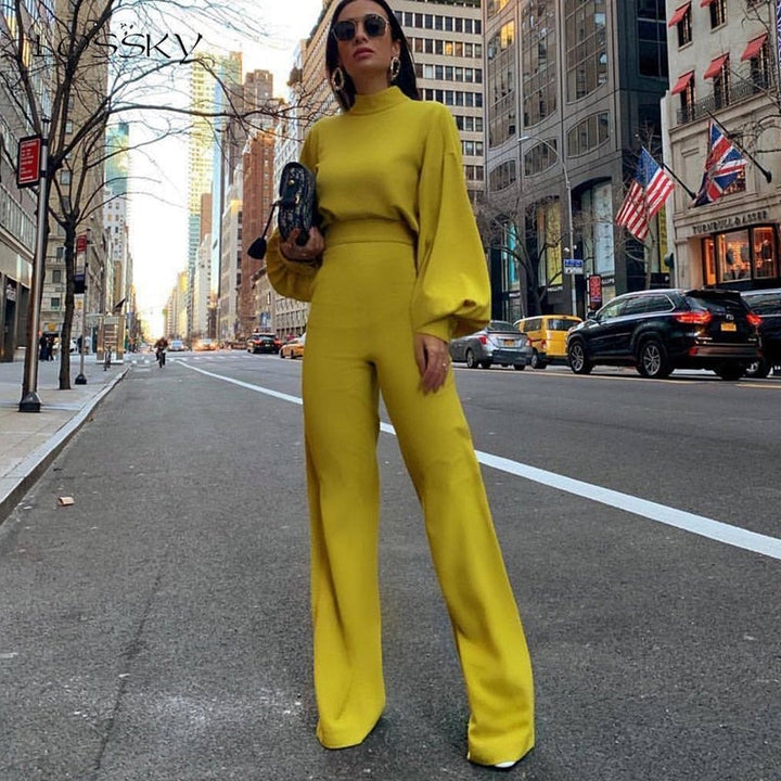 Trendy Women's Jumpsuit - Evelyn-Yellow-S-State of Style