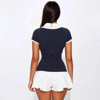 Trendy women's mini dress with ruffles & fitted silhouette – Nia-L-State of Style