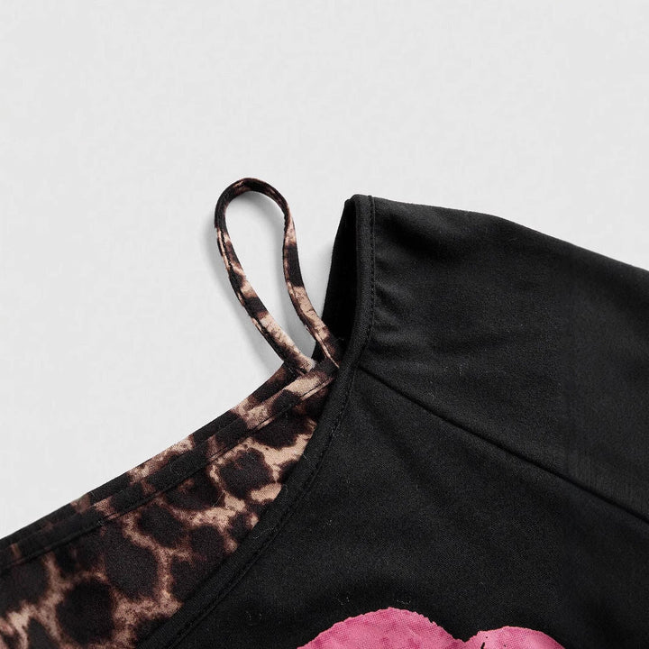 Trendy Women's Off-Shoulder Shirt with Leopard Print - Zaria-L-State of Style