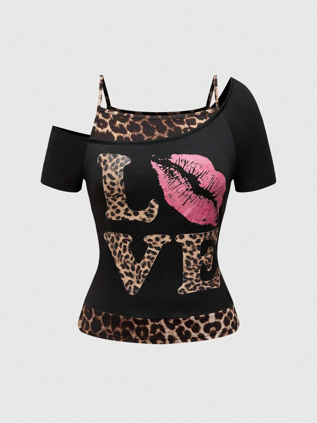 Trendy Women's Off-Shoulder Shirt with Leopard Print - Zaria-L-State of Style