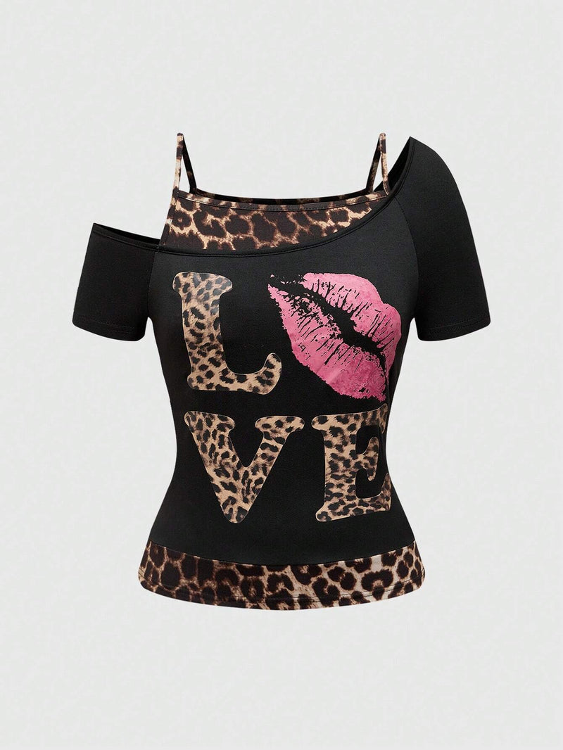 Trendy Women's Off-Shoulder Shirt with Leopard Print - Zaria-L-State of Style