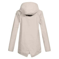 Trendy Women's Rain Jacket with Hood - Liora-Beige-S-State of Style