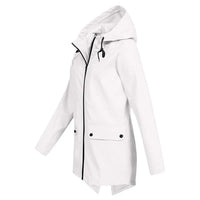 Trendy Women's Rain Jacket with Hood - Liora-Beige-S-State of Style