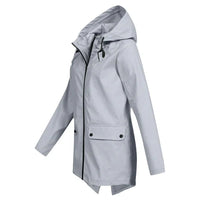 Trendy Women's Rain Jacket with Hood - Liora-Beige-S-State of Style