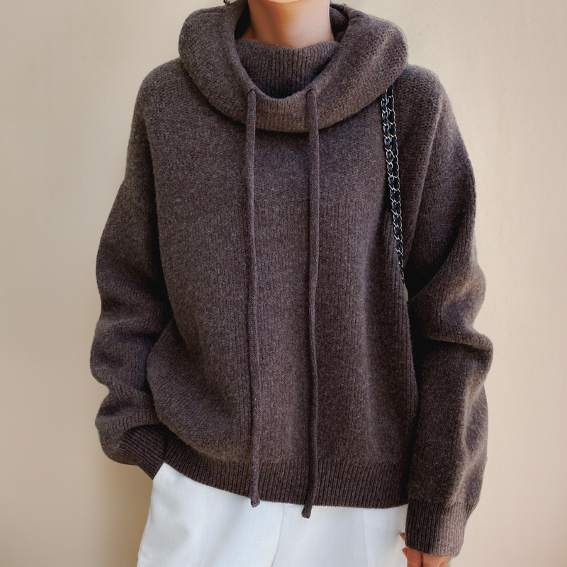 Trendy Women's Roll Neck Sweater - Sophie-Brown-S-State of Style