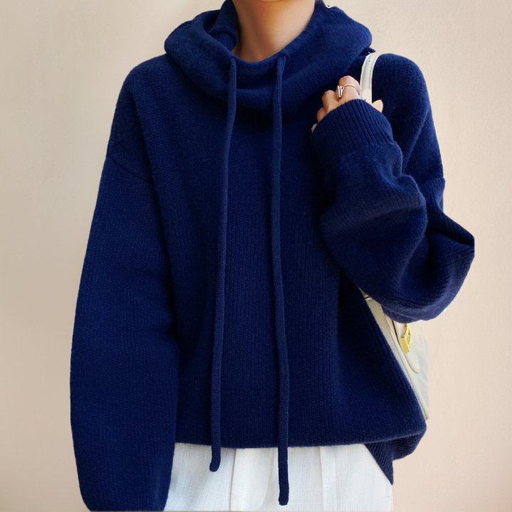 Trendy Women's Roll Neck Sweater - Sophie-Dark Blue-S-State of Style