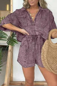 Trendy Women's Summer Top with Short Sleeves – Isabelle-Purple-S-State of Style