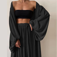 Trendy Women's Summer Two-Piece Set with Top & Trousers - Noelle-Black-S-State of Style
