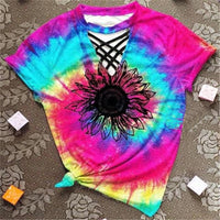 Trendy women's T-shirt with cut-out design and tie-dye pattern – Norina-A-S-State of Style