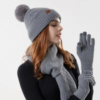 Trendy Women's Winter Beanie Set - Lara-Blue-State of Style