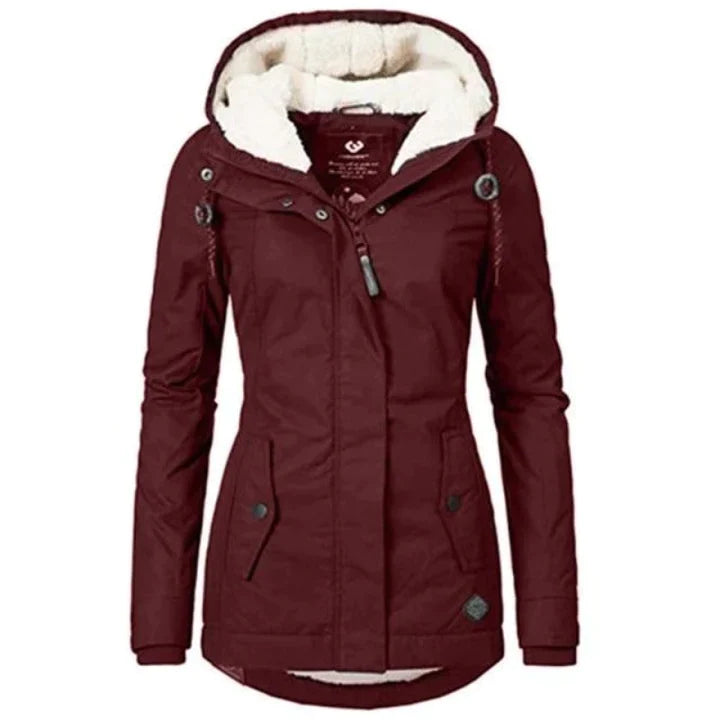 Trendy Women's Winter Coat - Evelina-Red-S-State of Style