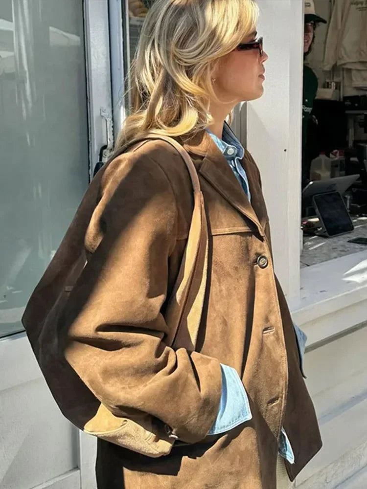 Trendy Woolen Women’s Coat - Anna-Brown-S-State of Style