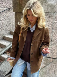 Trendy Woolen Women’s Coat - Anna-Brown-S-State of Style