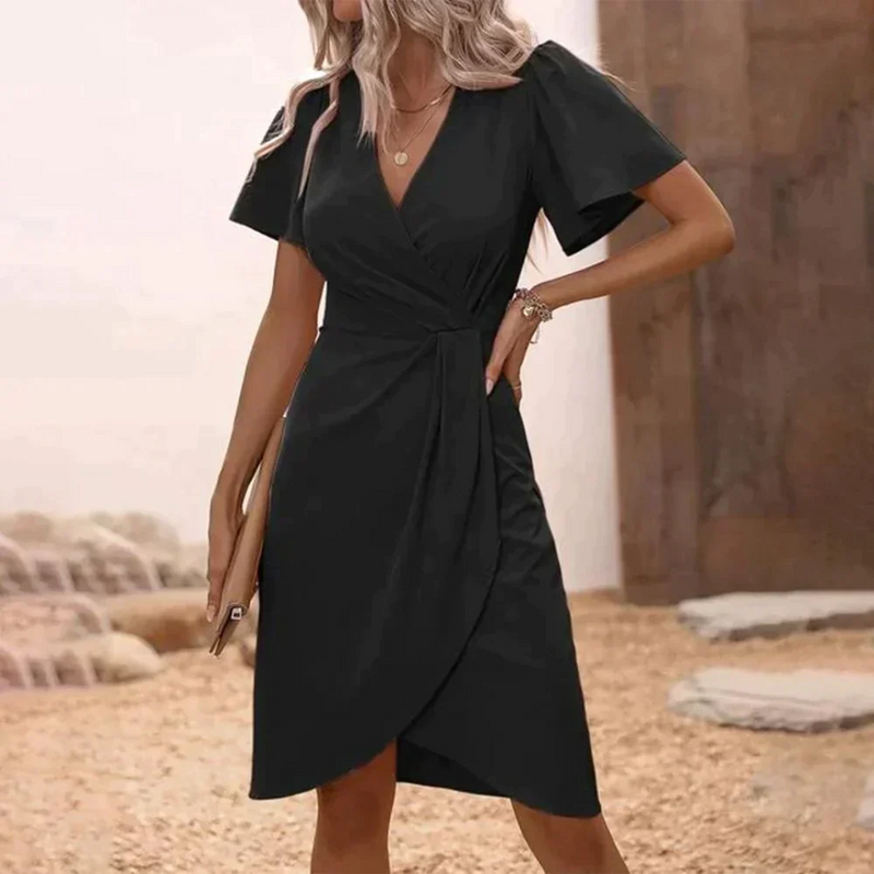 Trendy Wrap Dress - Serafina-Black-XS-State of Style