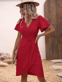 Trendy Wrap Dress - Serafina-Red-XS-State of Style