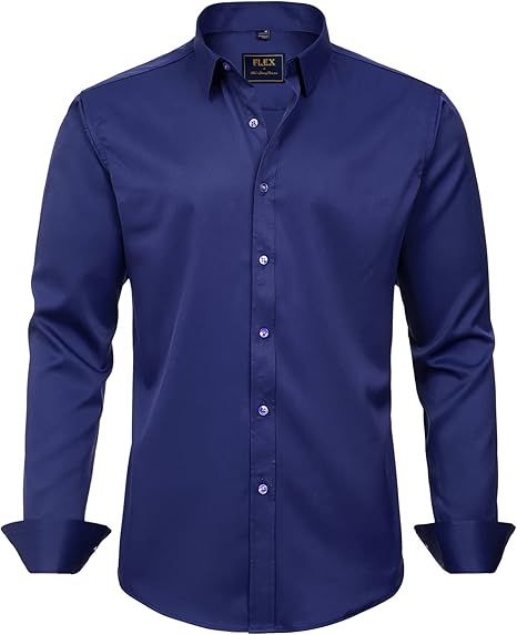 Trendy Wrinkle-Free Men's Shirt - Tom-Navy-S-State of Style