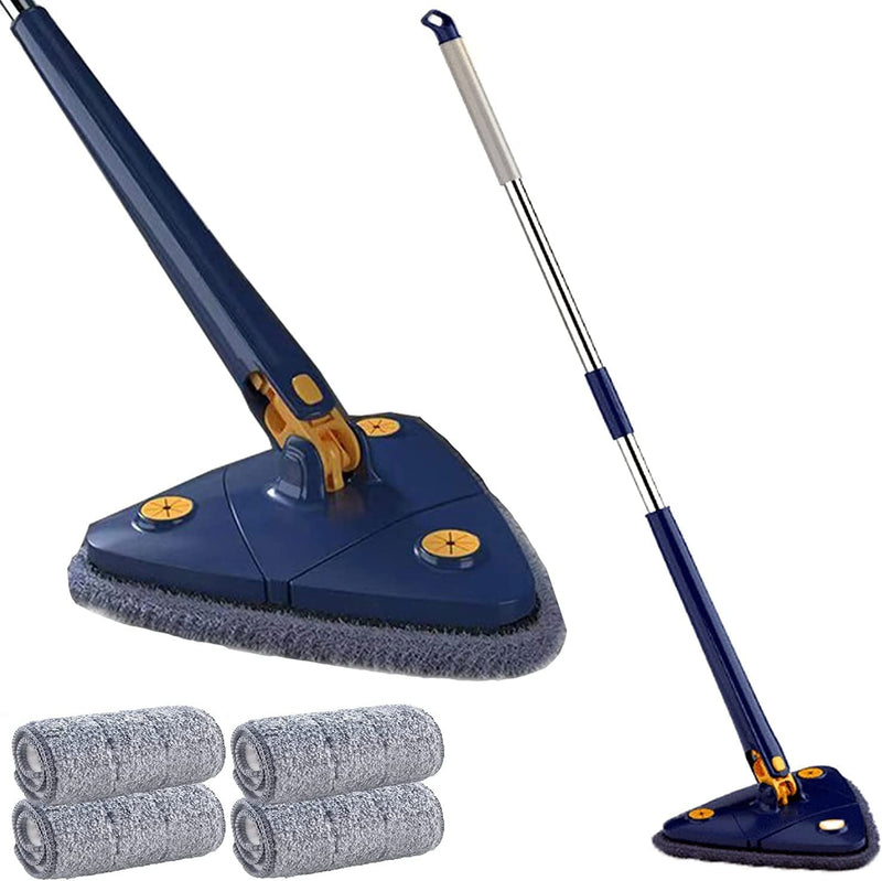 Triangular Mop - CleanReach-Blue + Free 4 Microfiber Cloths-State of Style