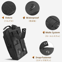 Small Tactical Waist Pack with Molle System and Multi-Pockets – 1+1 FREE