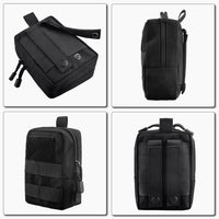 Compact Tactical Utility Pouch with Molle System and Zipper Compartments