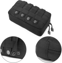 Compact Tactical Utility Pouch with Molle System and Zipper Compartments