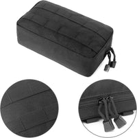 Compact Tactical Utility Pouch with Molle System and Zipper Compartments