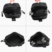 Compact Tactical Utility Pouch with Molle System and Zipper Compartments