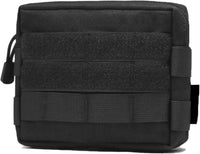 Compact Tactical Utility Pouch with Molle System and Zipper Compartments