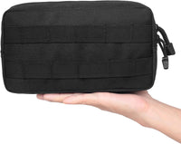 Compact Tactical Utility Pouch with Molle System and Zipper Compartments