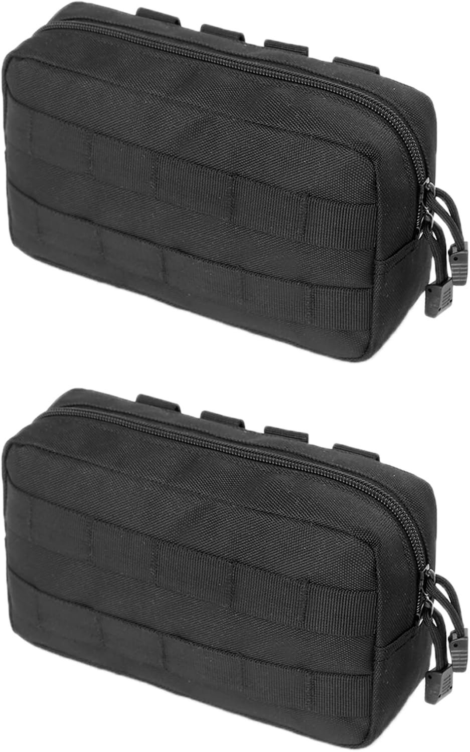 Compact Tactical Utility Pouch with Molle System and Zipper Compartments