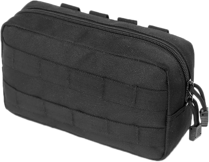 Compact Tactical Utility Pouch with Molle System and Zipper Compartments