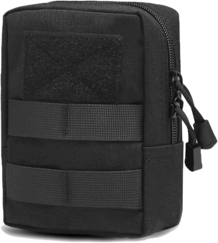 Compact Tactical Utility Pouch with Molle System and Zipper Compartments