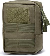 Compact Tactical Utility Pouch with Molle System and Zipper Compartments