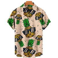 Tropical Hawaii Shirt with Short Sleeves – Mateo-Light pink pineapple-S-State of Style