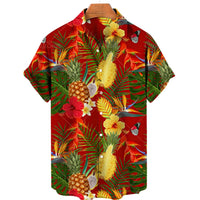 Tropical Hawaii Shirt with Short Sleeves – Mateo-Red Pineapple-S-State of Style